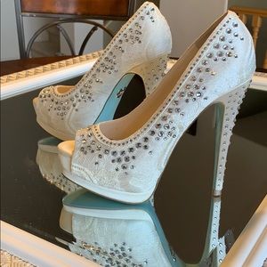 Rhinestone & Lace High Heels